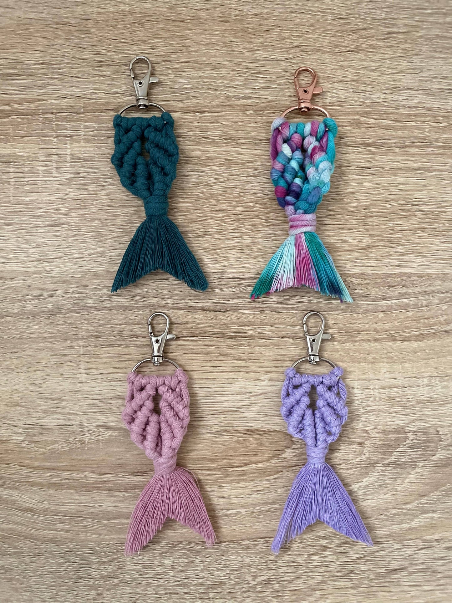 Macrame Mermaid Tail Keychain