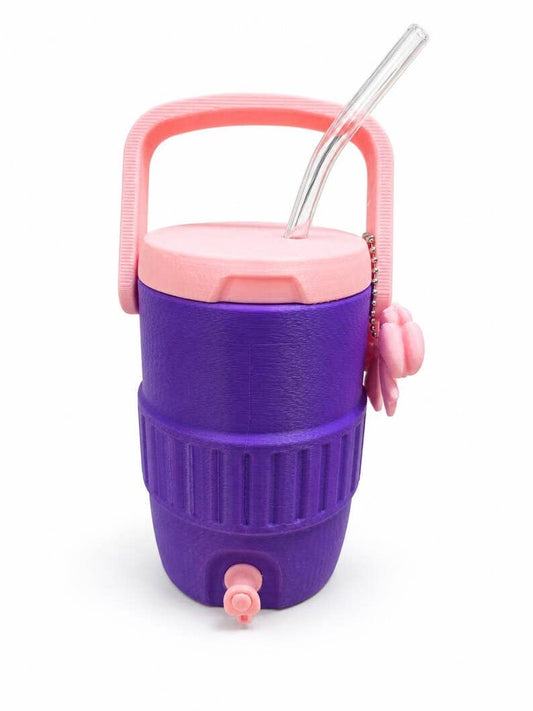 Purple and Pink 3D Printed Mini Drink Dispenser Can Holder | Soda Can Cooler with Spout & Handle | Gift for Coworkers, Teachers, Kids