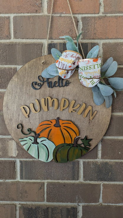 Door Hanger Class - Hello Pumpkin - Fall or Halloween