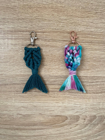 Macrame Mermaid Tail Keychain