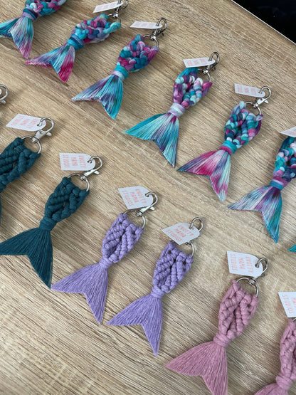 Macrame Mermaid Tail Keychain
