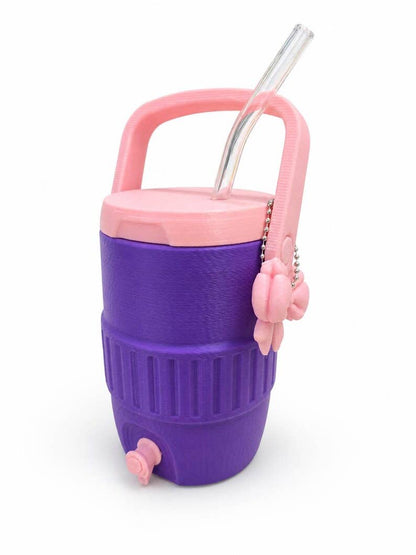 Purple and Pink 3D Printed Mini Drink Dispenser Can Holder | Soda Can Cooler with Spout & Handle | Gift for Coworkers, Teachers, Kids