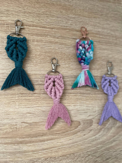 Macrame Mermaid Tail Keychain