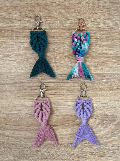 Macrame Mermaid Tail Keychain